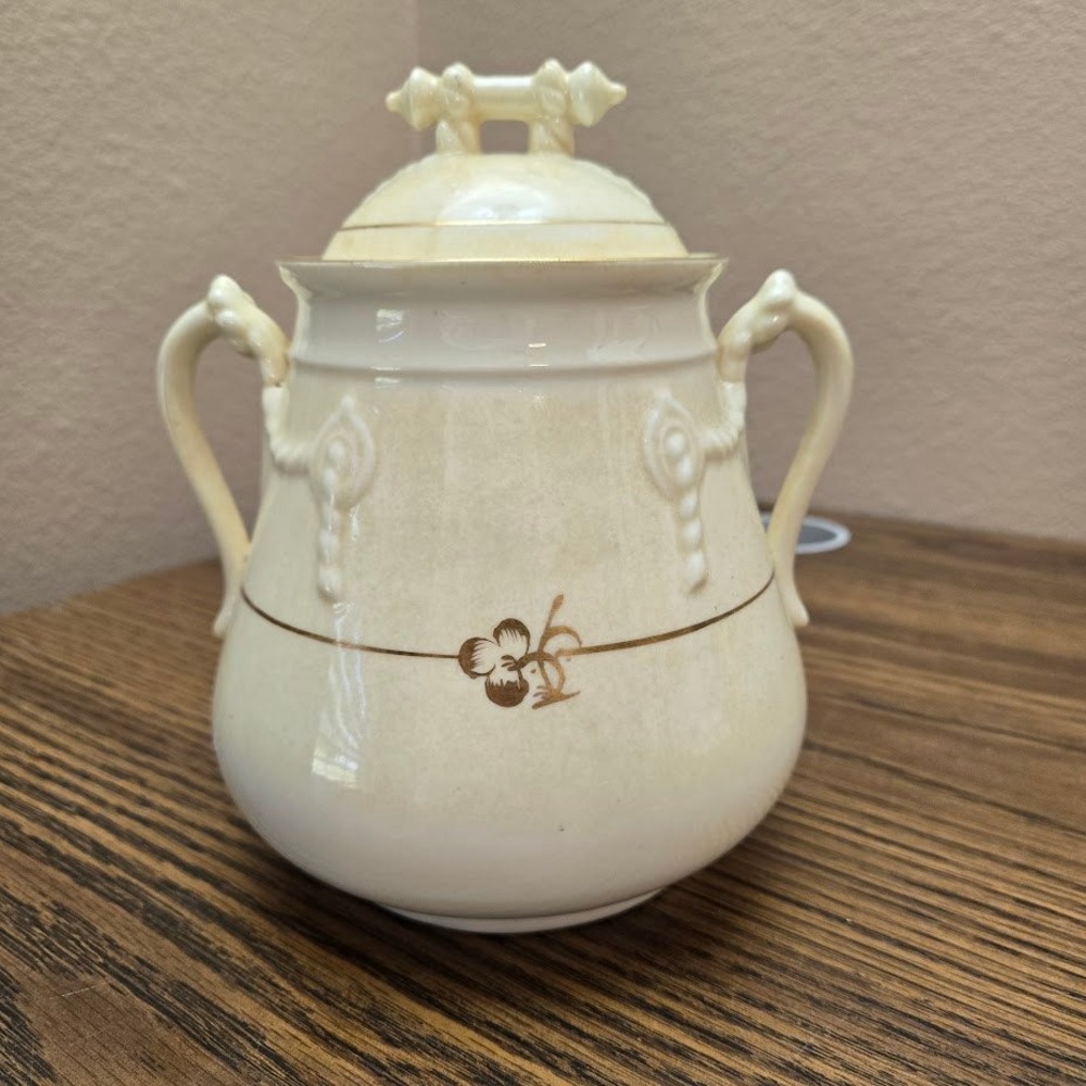 Late 1800‎ Sampson Bridgwood & Son Large 2-Handled Sugar Bowl SEE DESC